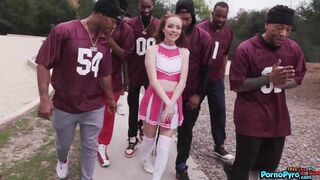 Whore & Teen Cheerleader Aliya Brynn Takes On A Gang Of Big Black Dicks