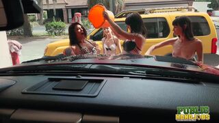 Public Handjobs Sexy Wet Fivesome Car Wash