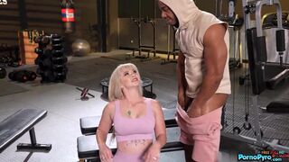Blonde Milf Kay Carter Cuckolds Hubby With 2 Large Black Cocks At The Gym