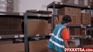 Black guy taking care of the package