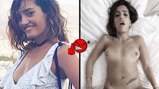 Sexy Spanish Girl Pulls her Panties to the Side
