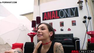 Spicy inked brunette April Olsen adores hardcore anal sex so much