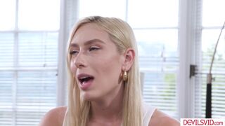 Blonde lesbian fucking her sperm donor