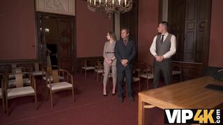 Couple starts fucking in front of the guests after wedding ceremony