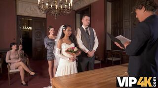 Couple starts fucking in front of the guests after wedding ceremony