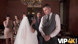 Couple starts fucking in front of the guests after wedding ceremony