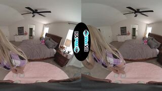 Hot Sorority Blonde Sneaks In Her Boyfriend For A Hot VR Fuck