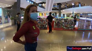 Big tits and ass Thai MILF girlfriend sex at home after a visit to the mall