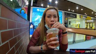 Thai Swinger - Big tits and ass Thai MILF girlfriend sex at home after a visit to the mall