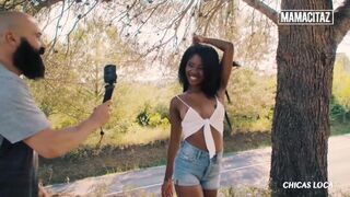 Horny Ebony Boni Brown Takes White Cock In Public Till Orgasm
