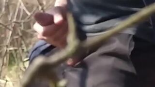 Mad Dick Cock Jerking Off Public Outdoor Hiking Track FAT CUMSHOT
