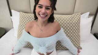 Watch this cute 18 yr old amateur with tan lines makes her first amateur porn
