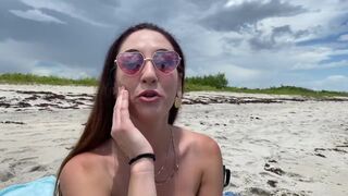 Hot Italian Babe topless on beach fucks and gets huge cum shot on her face by Original MILF Hunter