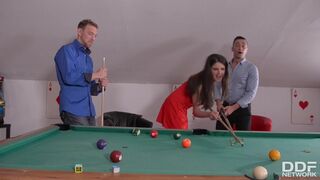 Teen Francesca DiCaprio DP'ed Balls Deep on Pool Table