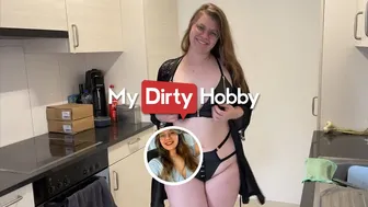 Kitchen Table porn video – MyDirtyHobby - Brunette Babe Fucked And Creampied POV