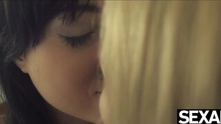 Hot POV sex puts you right between these cute lesbian lovers