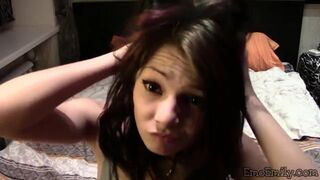 Sexy Emo teen fingers her pussy solo