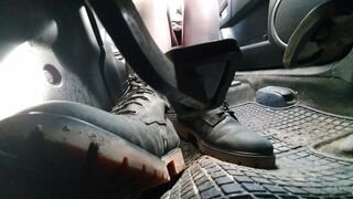 Under Pedal Driving Mazda in Black Timberland Boots WMV