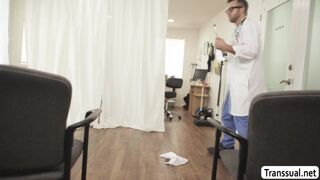 Aroused TS gets ass fucked by her doctor