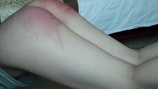 Caning stepdaughter Lola a real sore ass