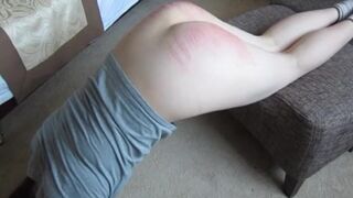 Caning stepdaughter Lola a real sore ass