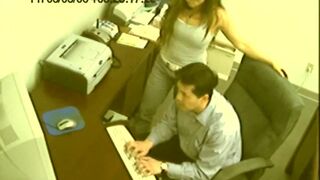 Spy cam office slut gives a secret handjob