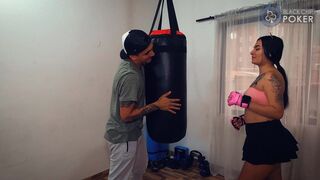 Lia Cooper Receives Intimate Boxing Class from Danny Clark