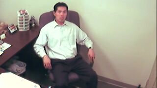 Horny slut sucking asian guy in office