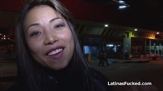 Parking lot pickup ends lucky with slutty Latina