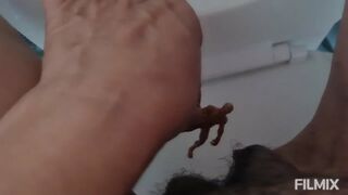 Clips 4 Sale - Golden Shower Giantesses tiny toilet slave Upclose Hairy pussy Pissing on her tiny toilet slave
