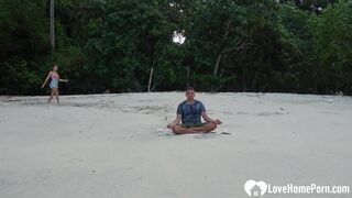 Meditation on the beach ended with a blowjob