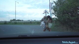 Australian reality star MILF Hayley Vernon hardcore public doggystyle at side of road