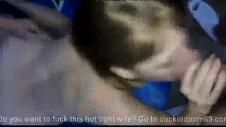 Husband friend bangs hot blonde wife from behind