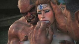 3D Elf Princess Fucked by Orcs
