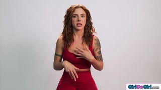 Busty redhead Lumi Ray toying for orgasm