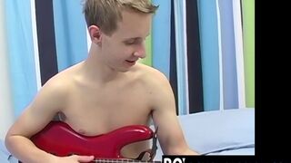 Dainty youthful twink Jacob Rex wanks off after interview