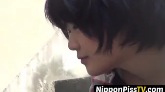 Japanese Teenie Absorbing Herself With Warm Pee