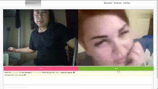 Russian woman is showing her cunt to Turkish tranny