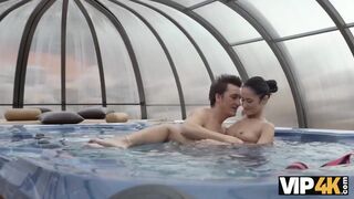 Older Lover Invites Gentle Girl to his House with Jacuzzi