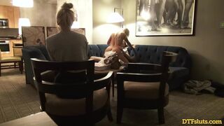 Two Blonde Babes DP Anal in Real Swinger Group Sex Late Night Hotel Party