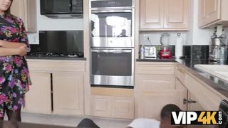 Housewife wants the Black Plumber to Fuck her right in the Kitchen
