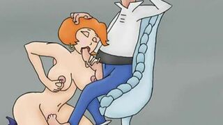 Famous toons blowjob and facial