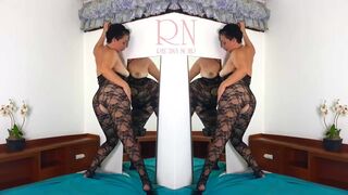 Black Body Stockings. two Teen Girls Posing in Black Mesh Body Lingerie Sexy Lingerie. FULL 1
