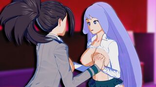 My Hero Academia - Momo X Nejire Hado Threesome 3D Hentai