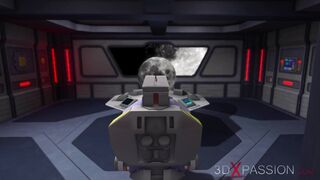 Hot Sex in the Space Station! Sci-fi Hot Shemale Plays with a Sexy Girl