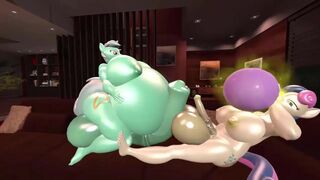 Mlp- two futa balloons inflate to pop~ (by strangedesirex,)