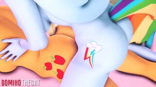MLP Orgy — futa Rainbow Dash x Fluttershy x Applejack (feat. LalaLexxiVA)