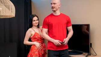 She Is Nerdy - Gorgeous Brunette With Round Bottom Mileva Fucked On The Sofs