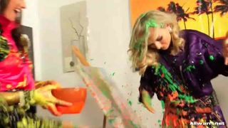 Throwing wet paint