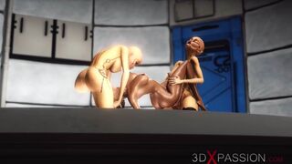 Sci-fi Sex in Area 51. Shemale Sex Androids Fucks Hard a Hot Black Girl